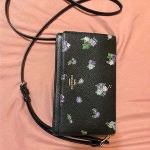 Coach Black Floral Women's Bag Crossbody Small Purse